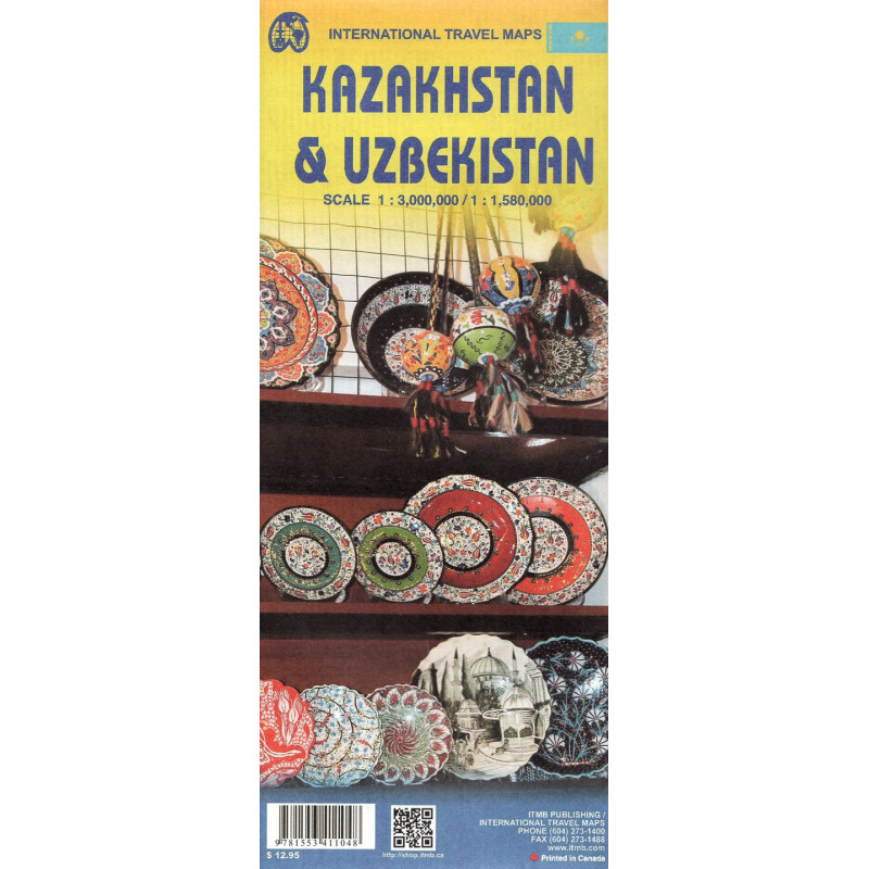 Kazakhstan & Uzbekistan 1:3000000. 1:1580000