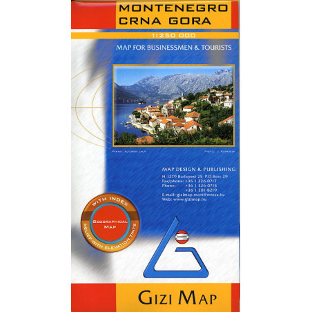 Montenegro. Crna Gora. Geographical Map. 1:250000