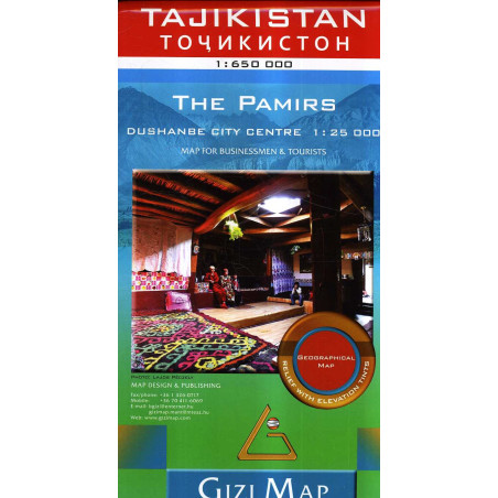 Tajikistan. The Pamirs. Geographical Map. 1:650 000