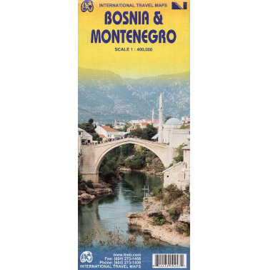 Bosnia & Montenegro. Travel Map. 1:400000