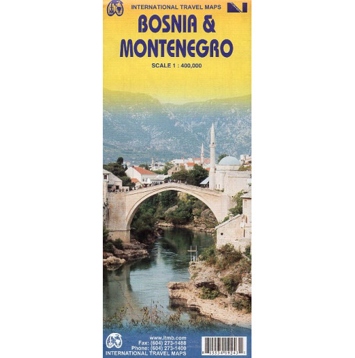 Bosnia & Montenegro. Travel Map. 1:400000
