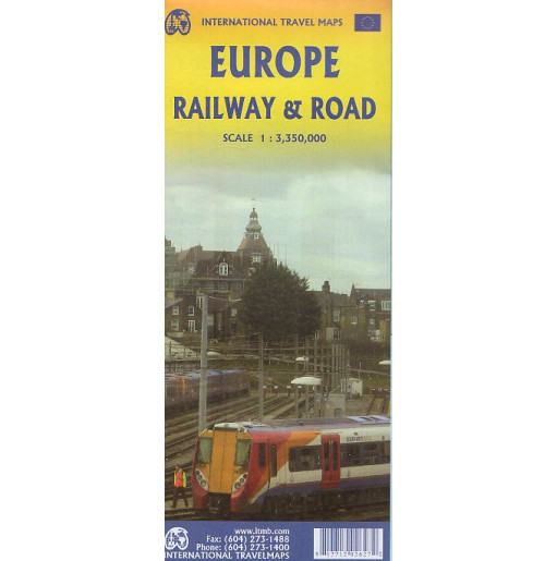 Europe. Railway and Road. Travel Map. 1:3350000