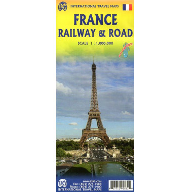 France. Railway and Road. Travel Maps. 1:1000000