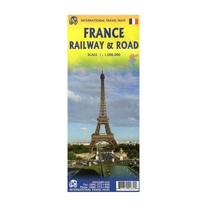 France. Railway and Road. Travel Maps. 1:1000000