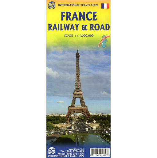 France. Railway and Road. Travel Maps. 1:1000000