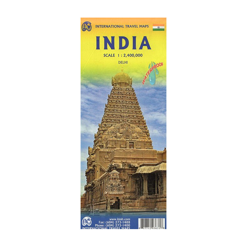 India. Travel Map. 1:2400000. Waterproof