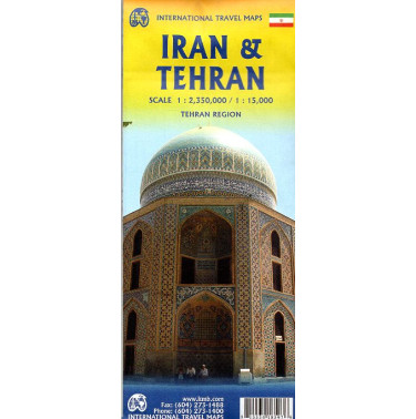 Iran and Teheran. Travel Map. 1:2350000. 1:150000