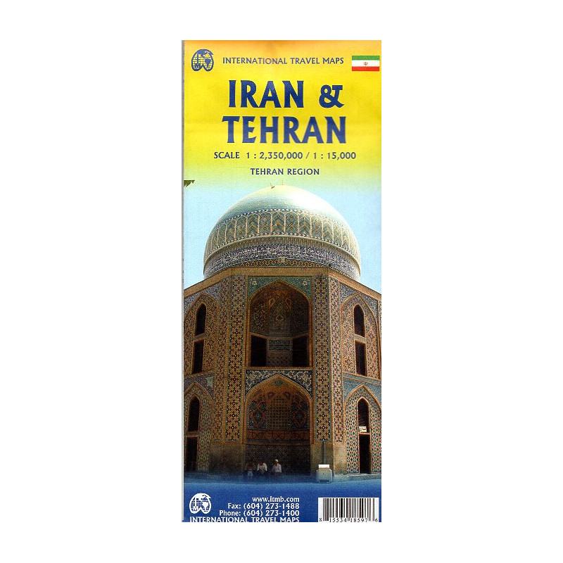 Iran and Teheran. Travel Map. 1:2350000. 1:150000