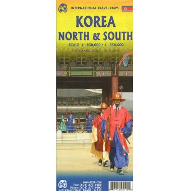 Korea. North and South. Travel Map. 1:830000. 1:550000