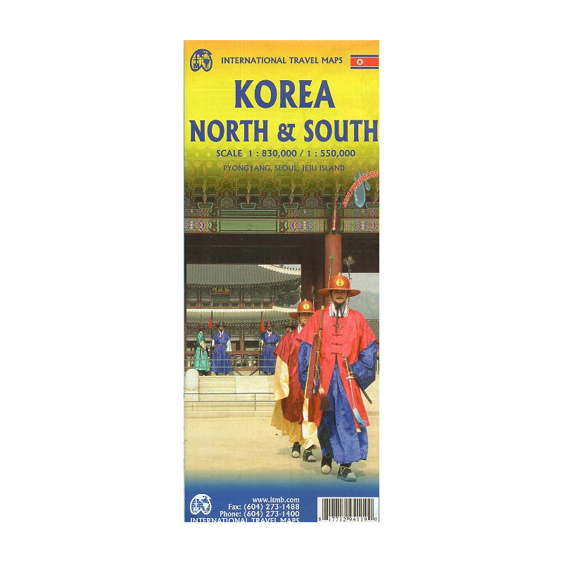 Korea. North and South. Travel Map. 1:830000. 1:550000
