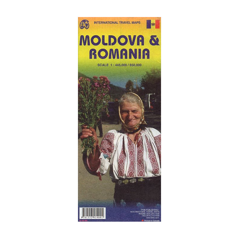 Moldova & Romania. Travel Map. 1:445000. 1:850000