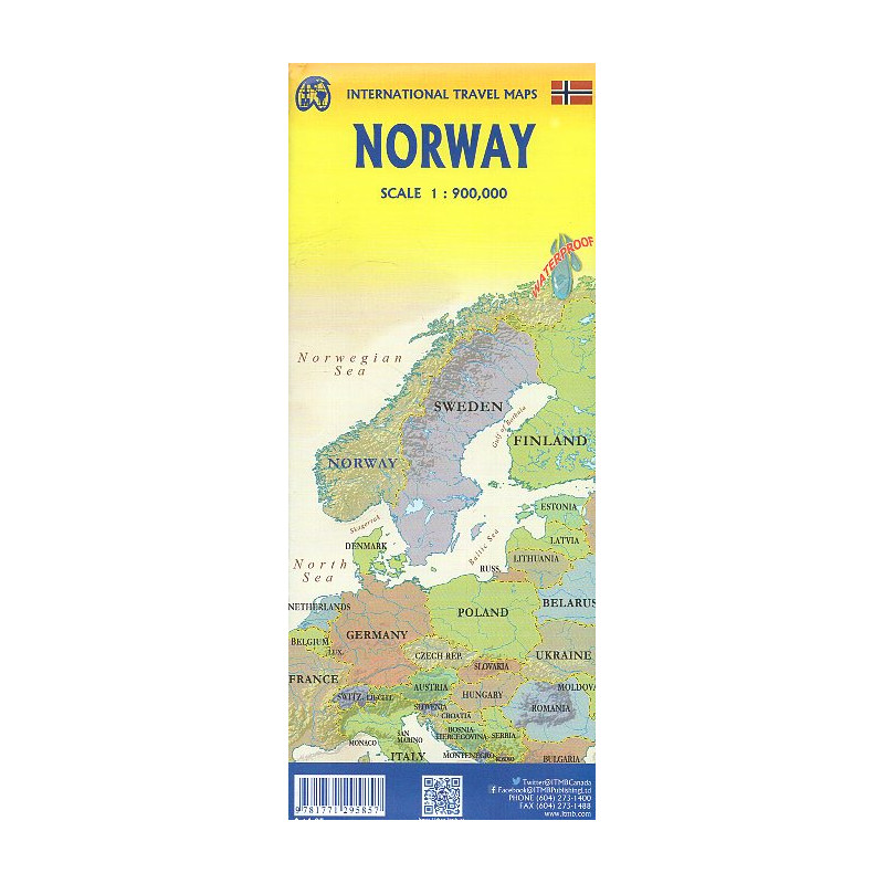 Norway. Travel Map. 1:900000. Waterproof