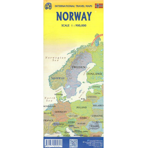 Norway. Travel Map. 1:900000. Waterproof