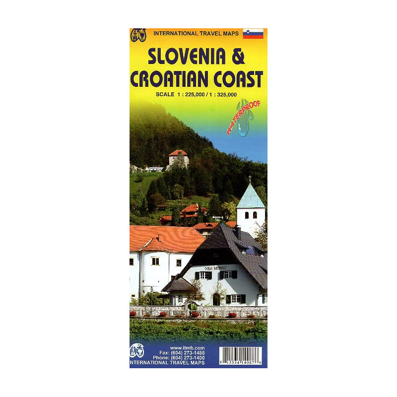 Slovenia & Croatian Coast. Travel Map. 1:225000. 1:325000. Waterproof