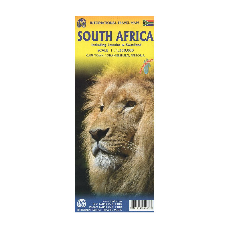 South Africa. Lesotho. Swaziland. Travel Map. 1:1350000. Waterproof