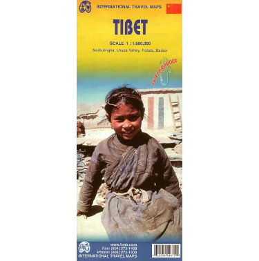 Tibet. Travel Map. 1:1680000. Waterproof