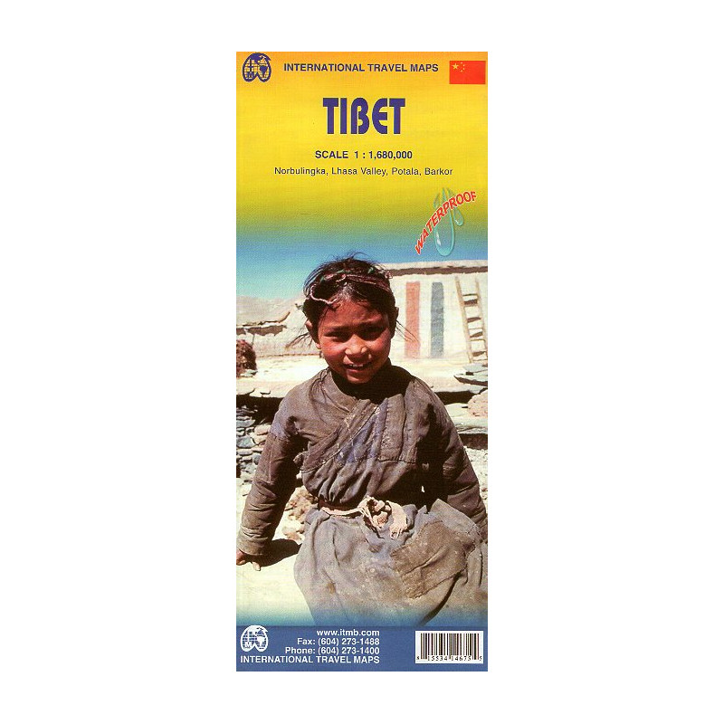 Tibet. Travel Map. 1:1680000. Waterproof