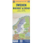 Sweden. Railway & Road Map. 1:900000